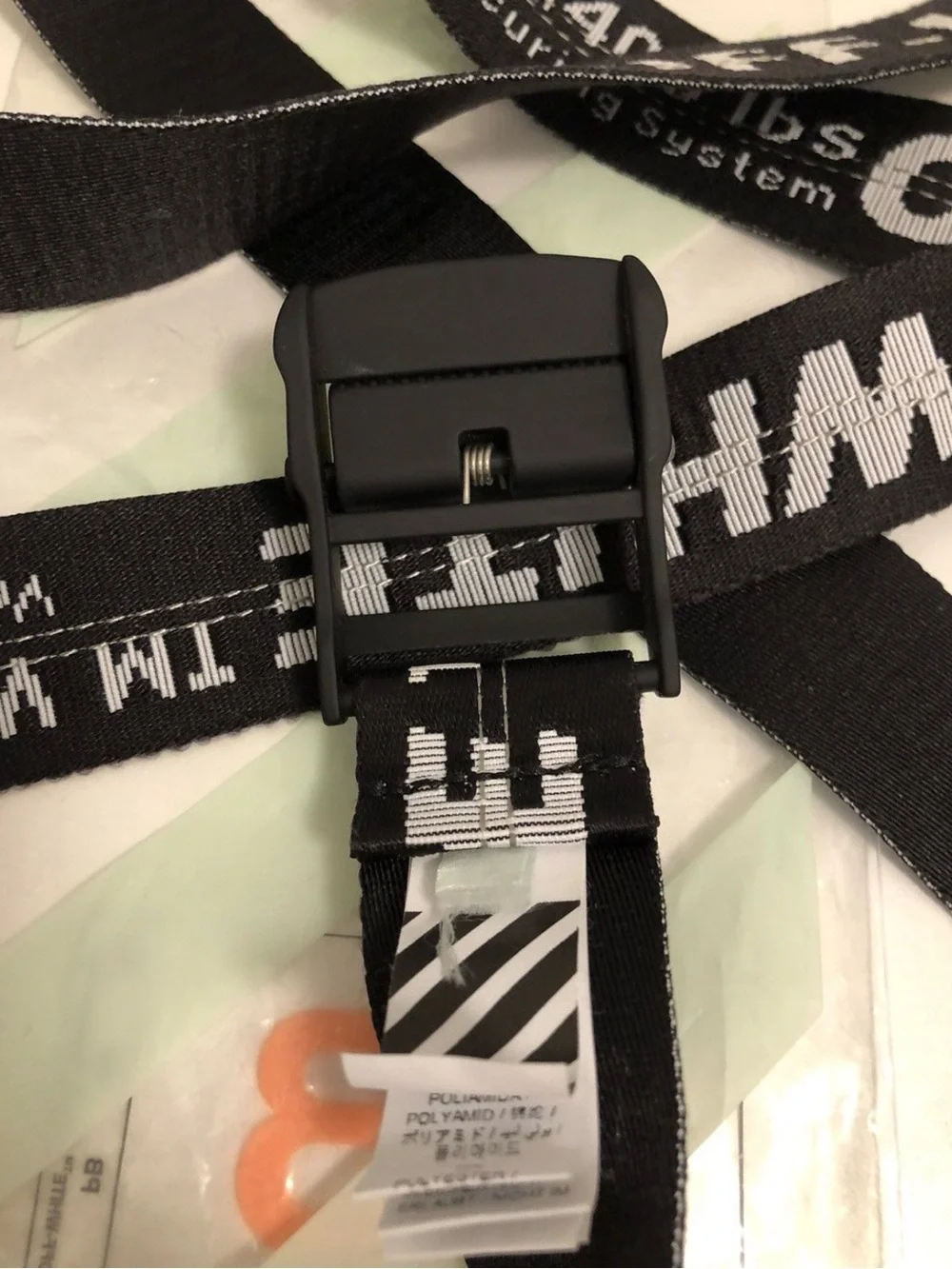 Off-White Black and White Industrial Phone Strap - Logo Webbing